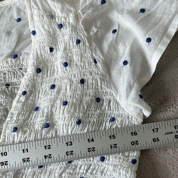 American Eagle Cropped Short Sleeve Front Tie Shirt Polkadot Size Small - Picture 12 of 13